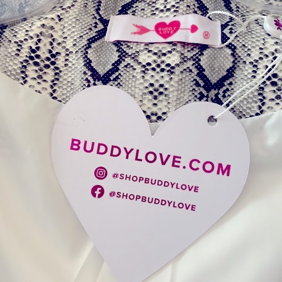 Buddy Love Addison Puffer Snake Skin Jacket, zip and snap print - Picture 6 of 11